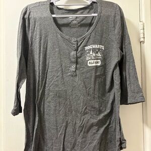 Gray Hogwarts Alumni Henley Shirt